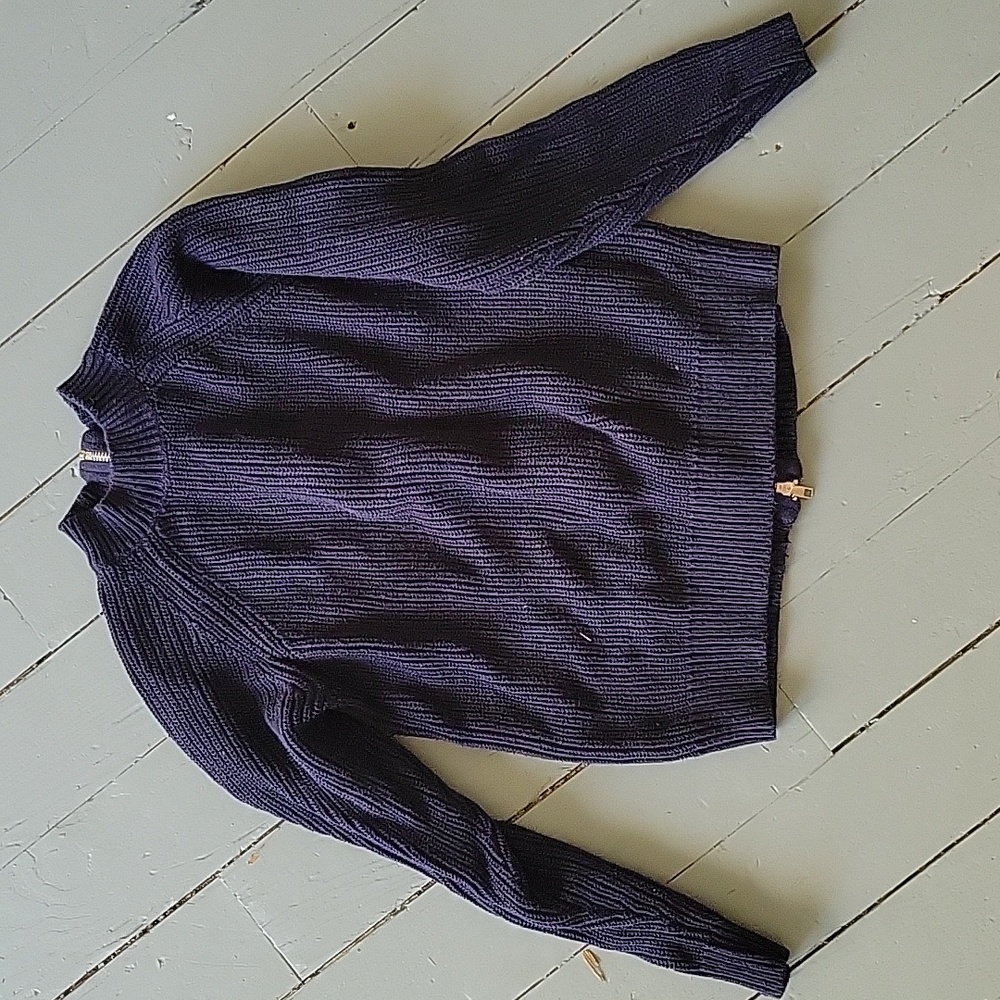 Navy mock neck sweater